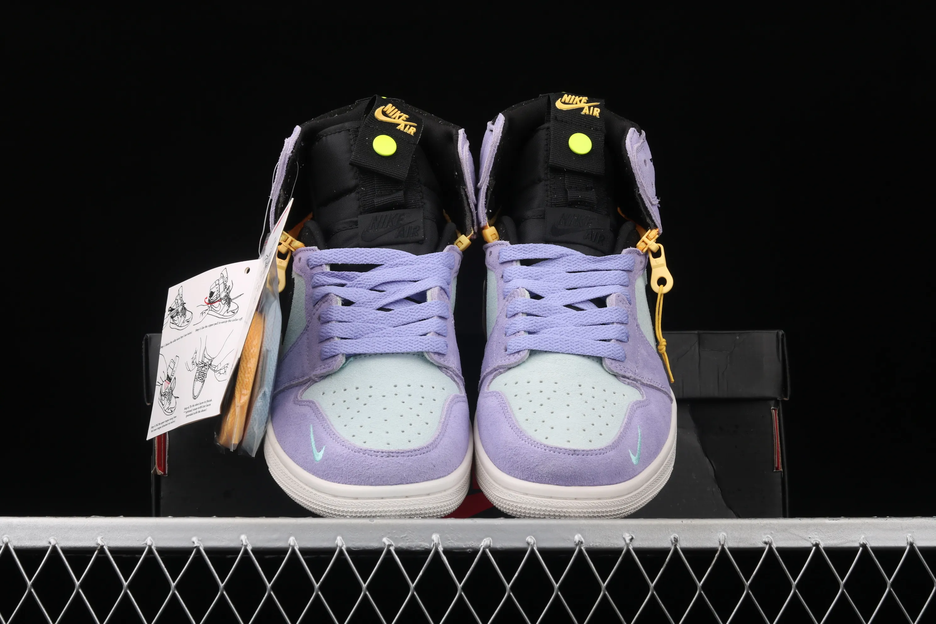 All categories Air Jordan Jordan series basketball shoes Air Jordan 1 High Z version Air Jordan 1 Switch "Violet" AJ1 Joe 1 Violet zipper High-top cultural basketball shoes CW6576-500